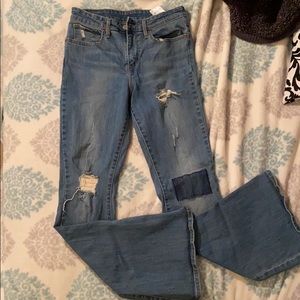 Levi’s lightly distressed boot cut flare jeans